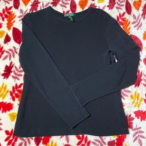 Ralph Lauren Black Long Sleeve Pullover Shirt Size L